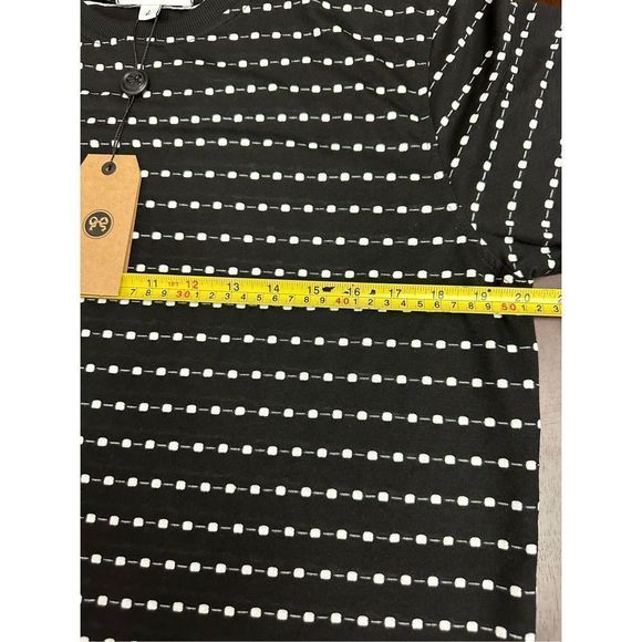 NWT Soulland - Fernell T-shirt with Embroidered Dots - BLACK / WHITE - Picture 6 of 7